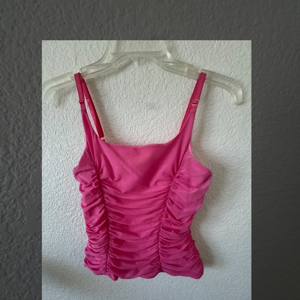 Papaya Pink Ruched Fitted Camisole